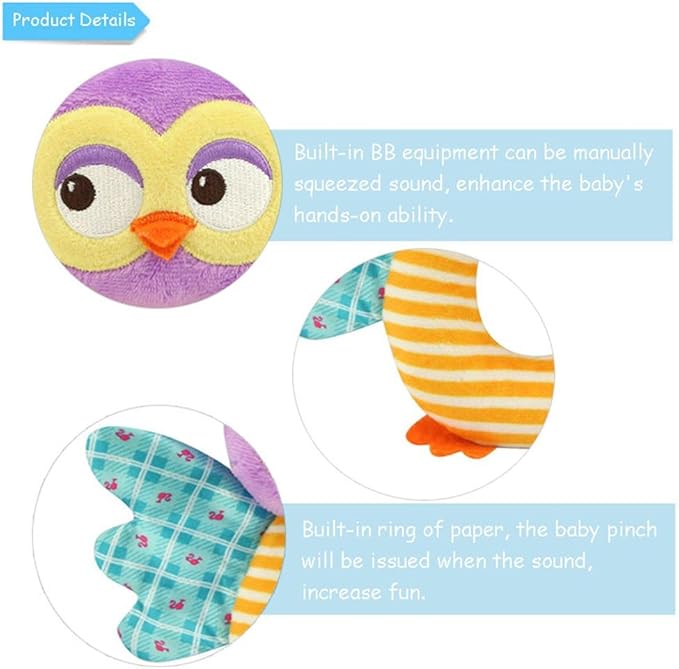teytoy Owl Soft Rattle Toy for Over 0 Months