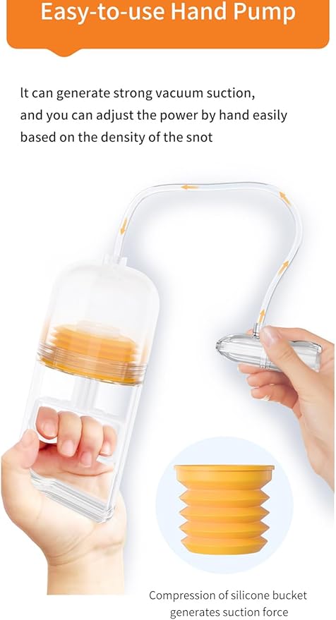 Portable Hand Puller Nasal Aspirator, Quiet Suction Easy to Operate , Reusable ,Easy to Clean