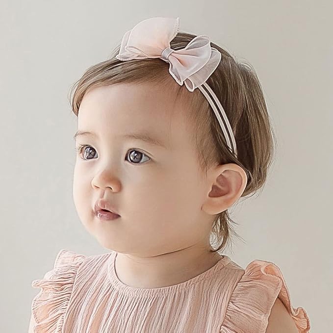 Lace Flower Bow-knot Baby Girls Headband Birthday Infant Wrap Elastic Baby Turban Hairband for Newborn Infant Toddler Kids (Style 4)