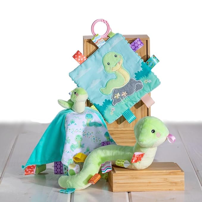 Taggies Crinkle Me Toy with Baby Paper & Squeaker with Sensory Tags, 6 x 6-inches, Sniggles Snake