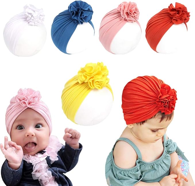 Newborn Babies Headwrap Hat Infant Toddler Cotton Soft Cute Nursery Beanie Headbands Top Bowknot Cap
