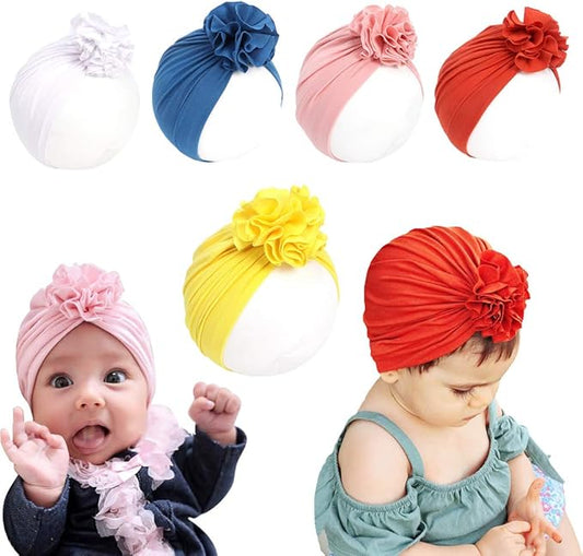 Newborn Babies Headwrap Hat Infant Toddler Cotton Soft Cute Nursery Beanie Headbands Top Bowknot Cap