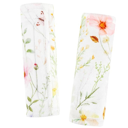 Carseat Strap Covers for Babies, Soft Seatbelt Covers for Kids, Reversible Baby Car Seat Strap Covers, Size: 6.5 x 6.5 inch, for Baby Car Seat, Stroller, Swing, High Chair, Colourful Flowers