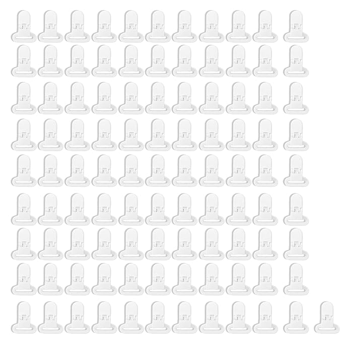 100Pcs Pacifier Clips Holders Suspender Mitten Binky Clip for DIY Teething Toys Baby Blankets Bib Holder Suit for 20mm Ribbon (White)