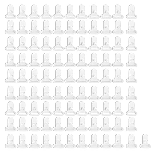 100Pcs Pacifier Clips Holders Suspender Mitten Binky Clip for DIY Teething Toys Baby Blankets Bib Holder Suit for 20mm Ribbon (White)