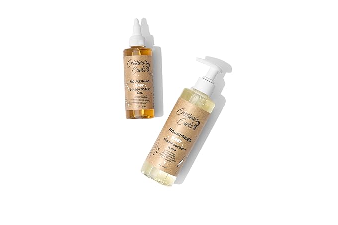 Cristina's Curls Nourishing Baby Wash Day Hair Bundle – Gentle Shampoo + Lightweight Scalp Oil