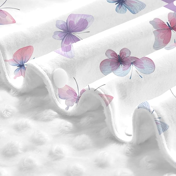 Personalized Colorful Butterfly Baby Car Seat Canopy with Name – Custom Nursing Cover, Stroller Seat Cover, Breastfeeding Privacy Blanket, Soft Breathable Infant Cover for Newborn Girl Gift