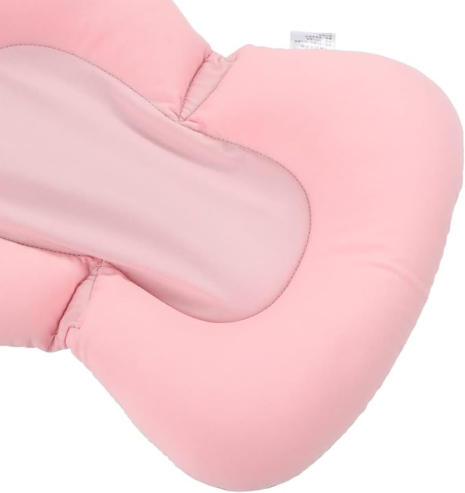 Baby Bath Seat Cushion, Infant Bath Supporter Soft Adjustable Fixation for Toddler for Bathroom (Pink Bear)