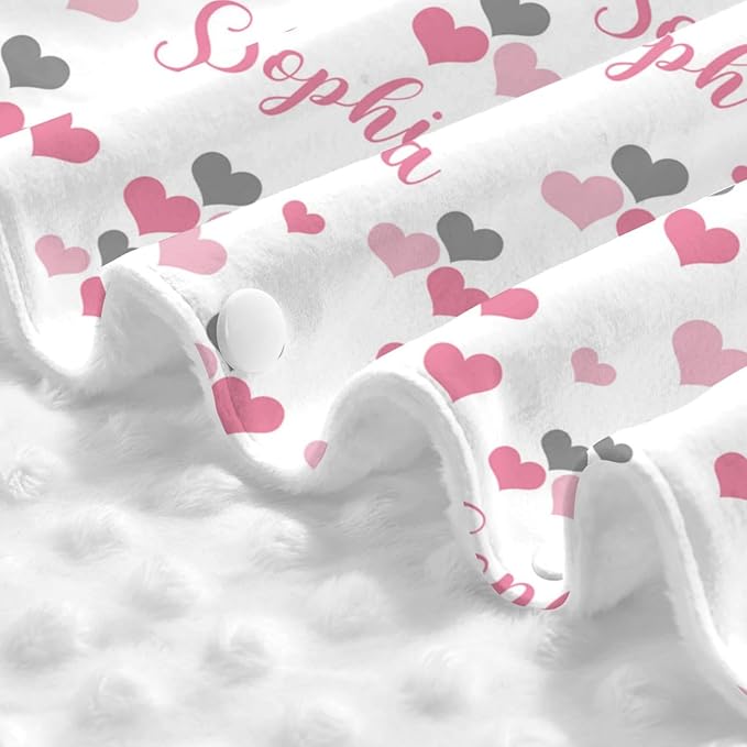 Personalized Baby Car Seat Canopy with Name, Hearts Infant Carseat Canopy, Nursing Breastfeeding Stroller Cover for Newborn Girls