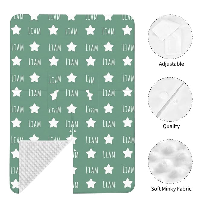 Personalized Baby Car Seat Canopy for Babies with Name, Customized Name and Cute Icon Stroller Car Seat Covers for Boys Girls, Minky Nursing Carseat Cover for Breastfeeding, Newborn, Infant