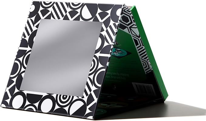 Tummy Time Playboard + Art Cards: Brain Development Montessori Sensory High Contrast Cards and Mirror