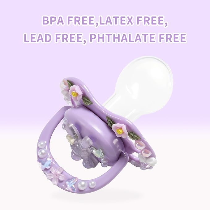 CutiePlusU Adult Sized Pacifier Dummy DIY Handmade Big Shield- Purple