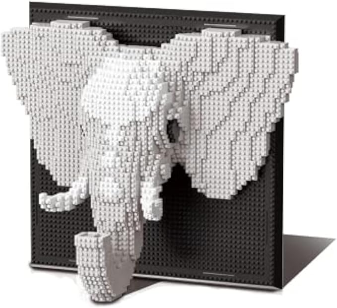 BDYDT Wall Art Elephant Building Blocks Set; A Wall Decor Set for Adults Who Love Creative Hobbies (1625 Pieces) Toys Gifts for Kid and Adult