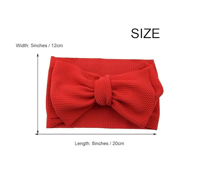 Baby Girl's 8'' Soft Big Bow knot Nylon Headband Toddler Hairband for Photography Travel Party Festivals (Fuchsia)