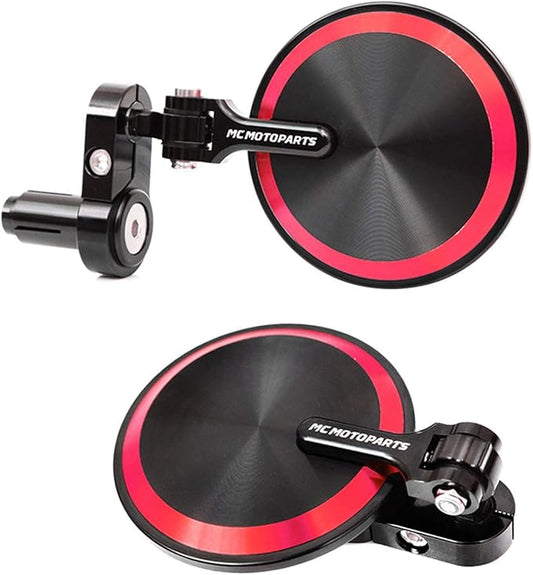 Red Reborn CNC Bar End Mirrors For Kawasaki ZRX 1100/1200 1999-2005