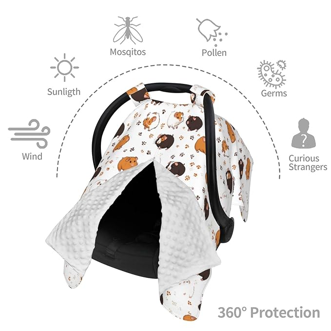 Many Guinea Pigs Baby Car Seat Canopy and Nursing Cover for Breastfeeding Multi-Use Cover Lightweight Infant Stretchy Carrier Carseat Winter Cover for Newborn Girls Boys
