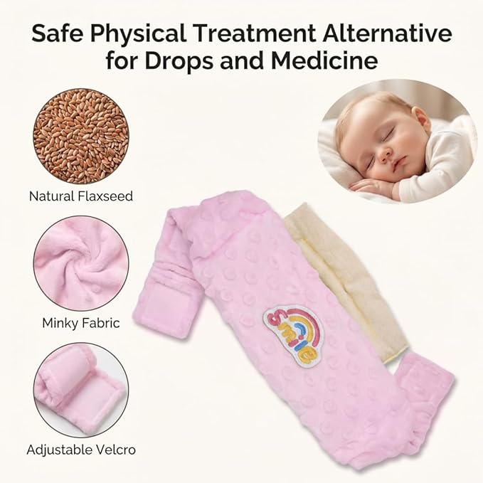 Colic and Gas Relief for Newborns and Infants, Flaxseed Heated Tummy Wrap, Microwaveable Baby Swaddling Belt with Warmth, Natural Relief for Upset Stomach in Babies and Toddlers(Pink)