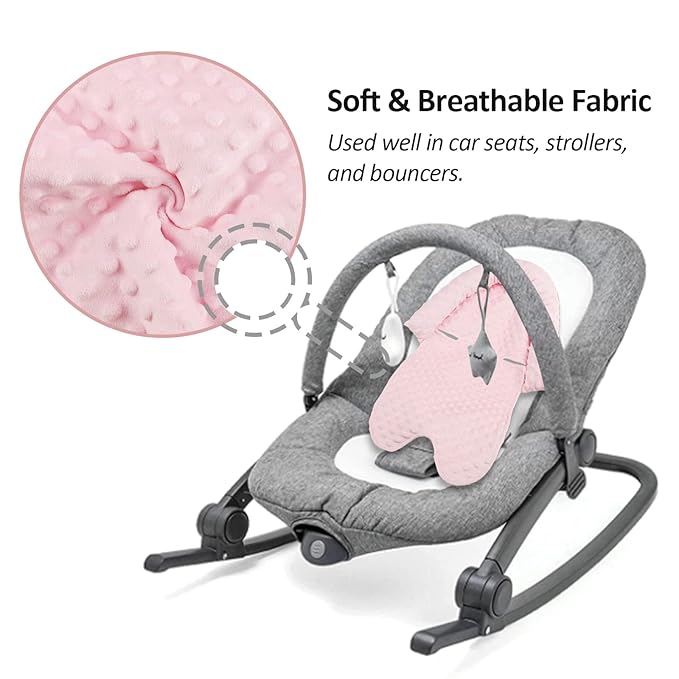Pea Pod Car Seat Head Support Infant Baby Carseat Head Support & Strap Covers for Newborns Ultra Soft Minky Dotted Fabric Infant Car Seat Insert Perfect for Baby Carseats, Strollers, and Bouncers