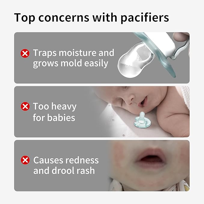 Thyseed Newborn Silicone Pacifier, Ultra-Light One-Piece, Sensitive-Skin Shield, for Breastfed Babies, 0-6 Months, BPA-Free, 2 Pack