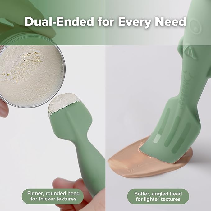 haakaa Baby Diaper Cream Spatula, Mess-free Silicone Diaper Rash Cream Applicator with Carrying Case, Diaper Cream Brush for Baby, Pea Green