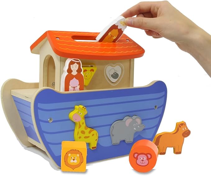 Jamara Holzspielzeug Kidiwood Steckspiel Arche Noah 13tlg.