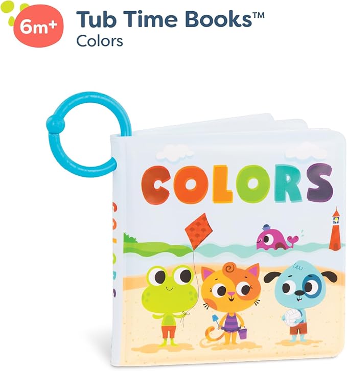 B. toys – Baby Bath Book – Educational Book for Babies – Book About Colors – Waterproof Bathtub Toys – 6+ Months – Tub Time Books – Colors