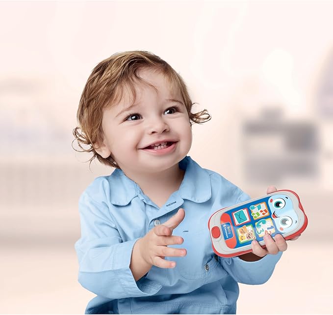 Clementoni Baby Smartphone Red – First Toy Phone for Children 6 Months, Mobile Game, Musical, Interactive Electronic Gift Talking, Lights and Sounds, Early Childhood Fake Phone, 17930