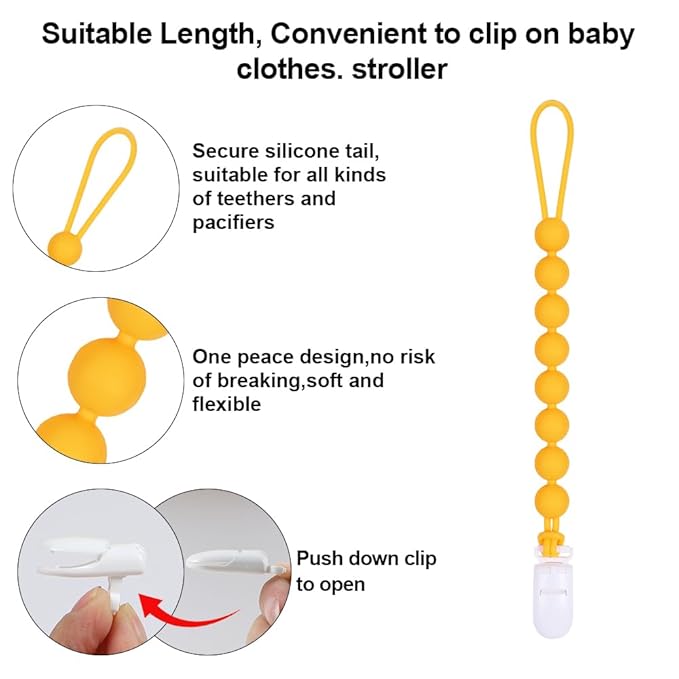 Baby Food Grade Silicone Carrier Vehicle Teether Toy with Pacifier Clip Holder,Teething Toys Gift Set for 3 Months+ Boys and Girls,Freezer Safe,BPA Free. (Excavator)