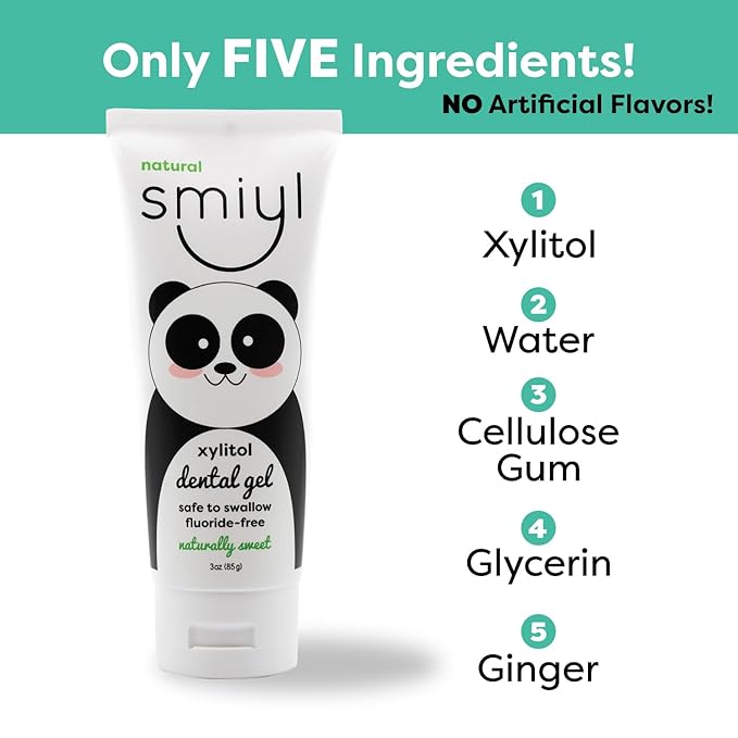 Xylitol Dental Gel for Babies and Toddlers, All-Natural Fluoride-Free Toothpaste for Tooth & Dental Health, No Artificial Flavors, Improves Pacifier Acceptance, Great for Teething Babies 3 oz