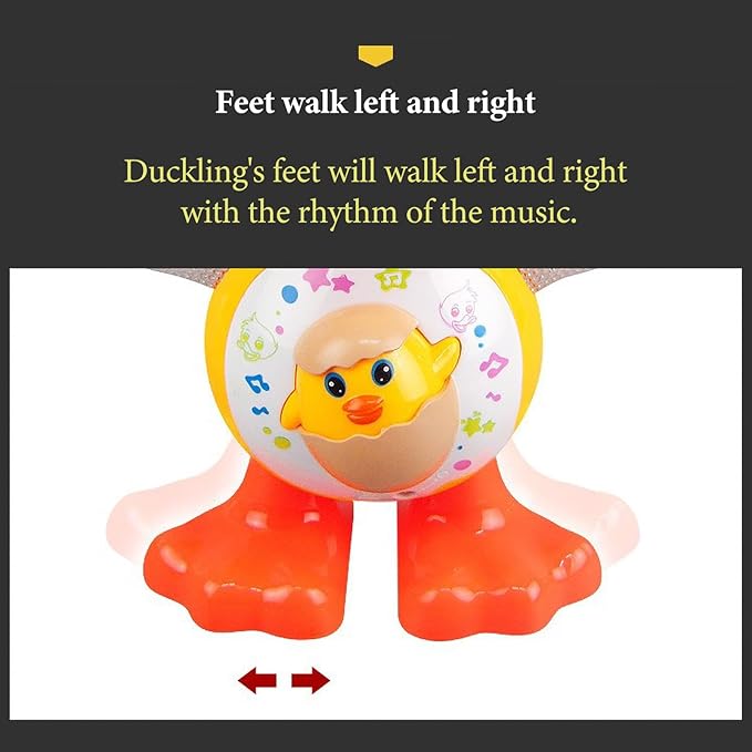 Duck Toy for - Musical Duck Toy,Battery-Operated Cartoon Animal with LED Light - for Early Crawling Practice Stroller Floor Exploration Playtime Home Car Seat