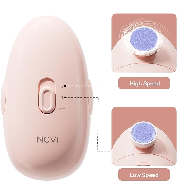 Baby Nail Trimmer Electric, Safe Nail Clippers Set for Newborn, Infant & Toddler, 8 Grinding Heads, Baby Nail File & Polish, Gentle & Quiet, Grooming Kit for Kids, Pink