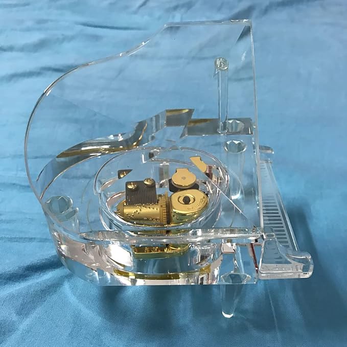 BinkeGG Play (Can't Help Falling in Love) K9 Crystal Clear Grand Piano Wind up Music Box with Sankyo Musical Movement (65 Tunes Option)