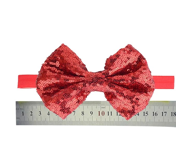 Baby Girl's Lovely Sequins Bowknot Headband Toddler Hairband for Photography Travel Party Festivals (Gold, One Size)