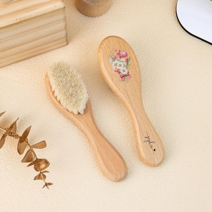 Personalized Baby Hair Brush,Hairbrush,Personalised Name Baby Brush,Baby Birthflower Hair Brush,Custom Baby Gifts (1pcs)