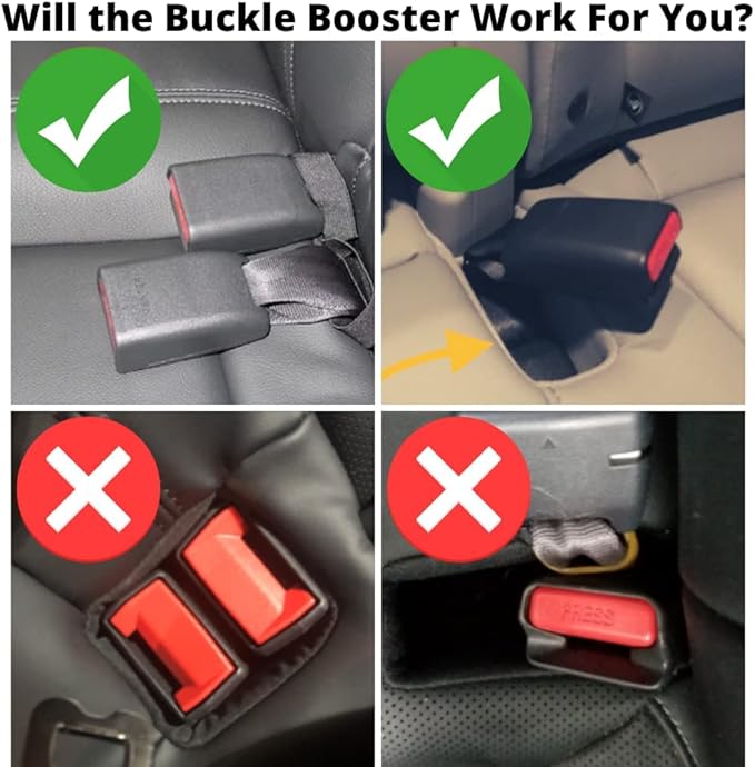 Seat Belt Buckle Booster™ (BPA Free) - Raises Your Unrcessed Rear Seat Belt for Easy Access - Stop Fishing for Buried Seat Belts - Ensures Upright Positioning for Quick and Easy Buckling (1)