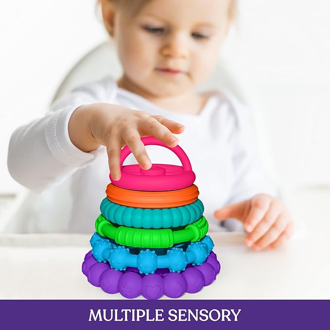 Silicone Baby Stacking Teething Toys | Soft, Interactive and Fun Stacking Rings for Babies Boy, Girl, Multicolor
