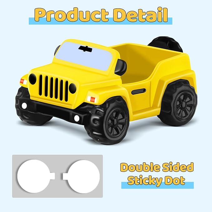 3.5 Inch Yellow Car Toy Match Most 2 in Rubber Ducks, Ducks for Jeeps, Vehicle Toys for Car Dashboard Decorations Accessory Rubber Duck Collection, Easter Basket Stuffers for Kids Party Favors
