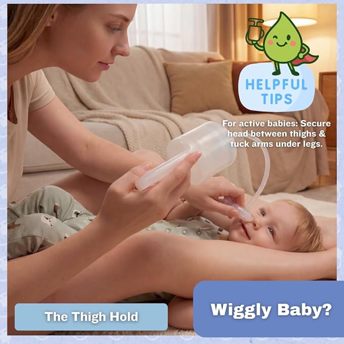 Chiboji Baby Nasal Aspirator – Powerful Hand Pump Nose Sucker | Booger Sucker with Rounded Non-Invasive Nozzle | Quiet and Strong Suction Nose Cleaner for Infants and Toddlers, Made in Taiwan