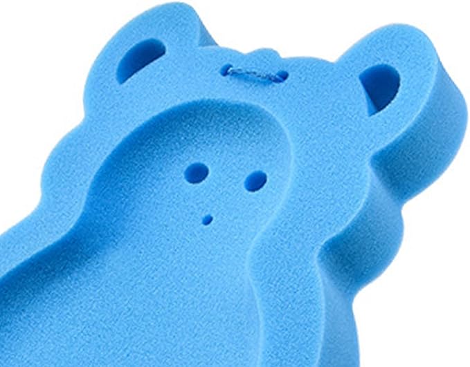 Baby Bath Cushion Infant Bath Sponge Bath Mat Removable Newborn Skid Proof Sponge Mat Soft Thicken Baby Bathtub Sponge Cushion for Newborn Baby Infant (Blue)