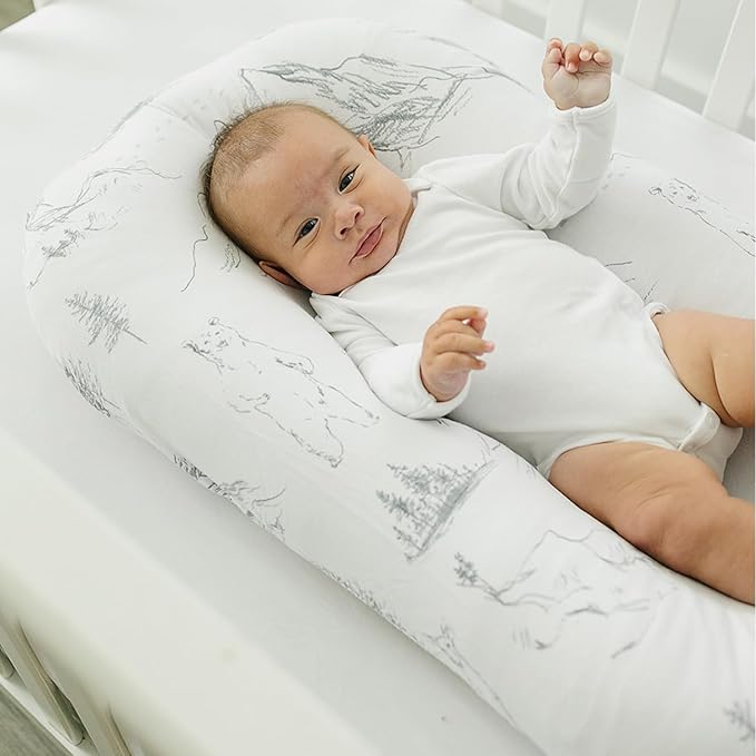 Pobibaby - 2 Pack Premium Bassinet Sheets for Standard Bassinets - Ultra-Soft Cotton Blend, Stylish Woodland Pattern, Safe and Snug for Baby (Explore)