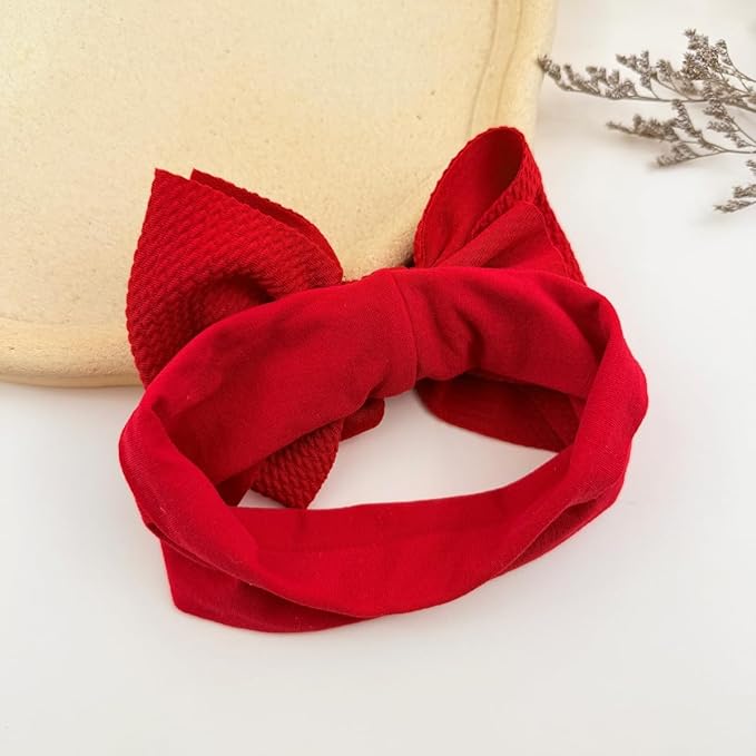 Baby Nylon Headbands Valentine's Day Baby Bows Stretchy Red Headbands for Newborns Infant Cute Hair Accessories (Y15, FZ)
