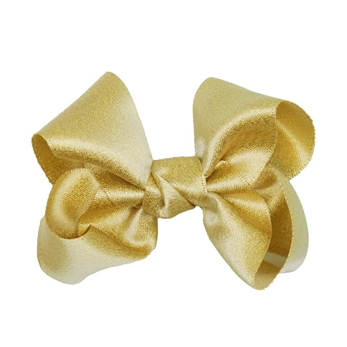 3 Inch Baby Girl Hair Bows Clips Hairpin Headwear Little Teen Toddler Girls Kids Teens Toddlers Hair Accessories - Set of 2 (Gold)