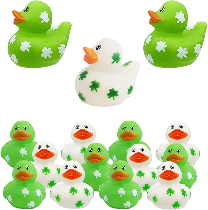 The Dreidel Company St. Patrick's Holiday Rubber Duck Toy Duckies for Kids, Bath Birthday Gifts Baby Showers Summer Beach and Pool Activity, 2" (400-Pack)