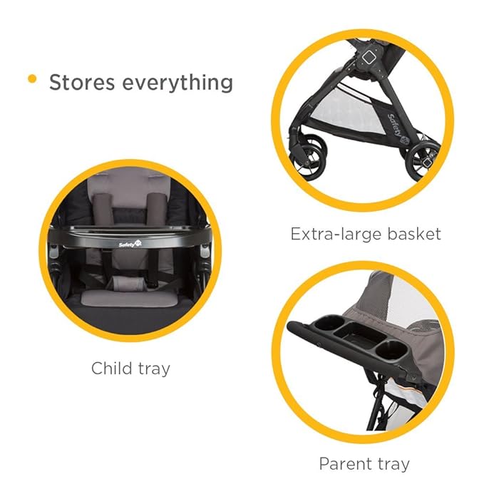 Safety 1st Smooth Ride Travel System with OnBoard 35 LT Infant Car Seat, Monument & onBoard 35 LT Adjustable Infant Car Seat Base