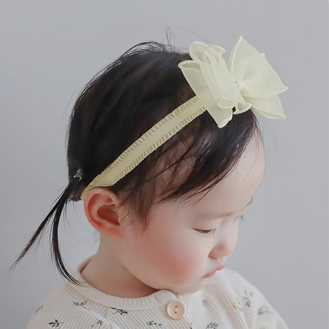 Baby Girls Cute Lace Bow Headband Soft Cotton Elastic Hair Accessories for Toddlers Newborns Ideal for Birthdays Baby Shower Photoshoots Special Occasions