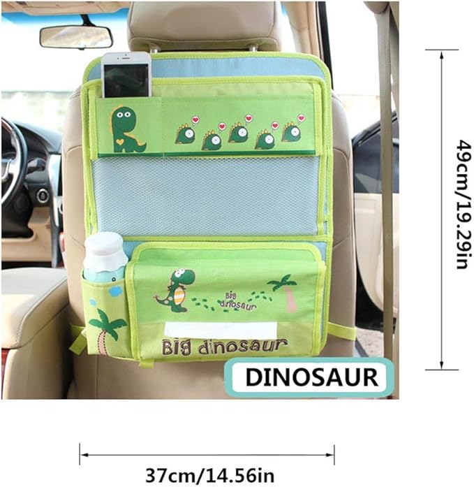 Cute Cartoon Car Backseat Organizer Auto Car Foldable Table Tray Seat Back Storage Bag Organizer for Baby Kid