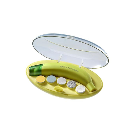 bc babycare Baby Nail Trimmer Electric, Gentle Electric Nail File for Newborn Infant Toddler or Adults with Light, Baby Nail Clipper & Cutter with 5 Grinding Head Replacement Pads - Green Banana
