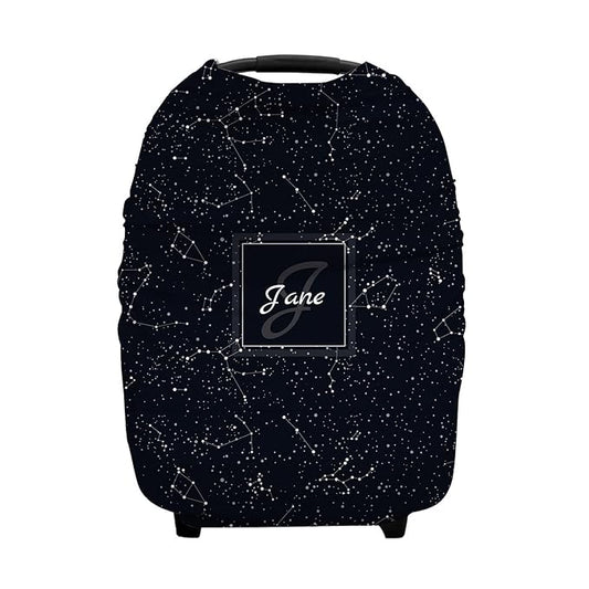 Personalized Constellation Baby Car Seat Covers with Name, Custom Nursing Cover Breastfeeding for Babies, Carseat Canopy for Boys and Girls, Infant Stroller Cover, Breathable Carseats Cover