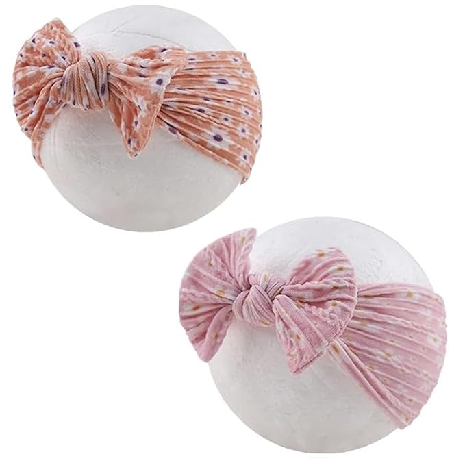 KIDOCHEESE Baby Girls Headbands with Bows Elastics Nylon Hair Bows Hairbands Hair Accessories for Newborn Infant Toddlers Kids