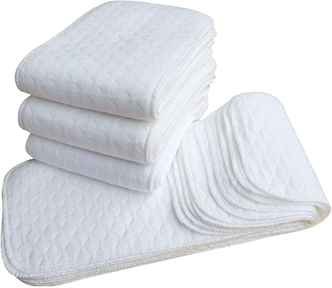 Washcloths Muslin Burp Cloths for Baby 10 Pack Cotton Baby Washcloths Baby Wipes Face Towel for Boys Girls Large 16 * 46cm Super Soft and Absorbent (White, One Size)